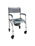Silla Sanitaria con Ruedas — para Baño y Ducha, Cómoda y Segura